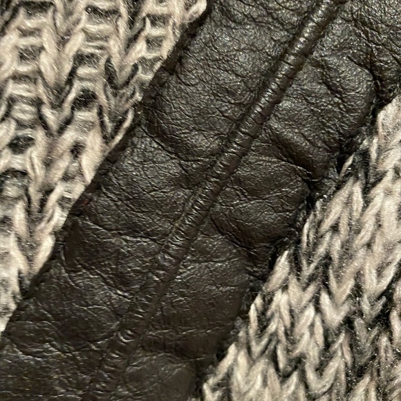 Vintage 80s leather trim Frontline sweater - Picture 3 of 4